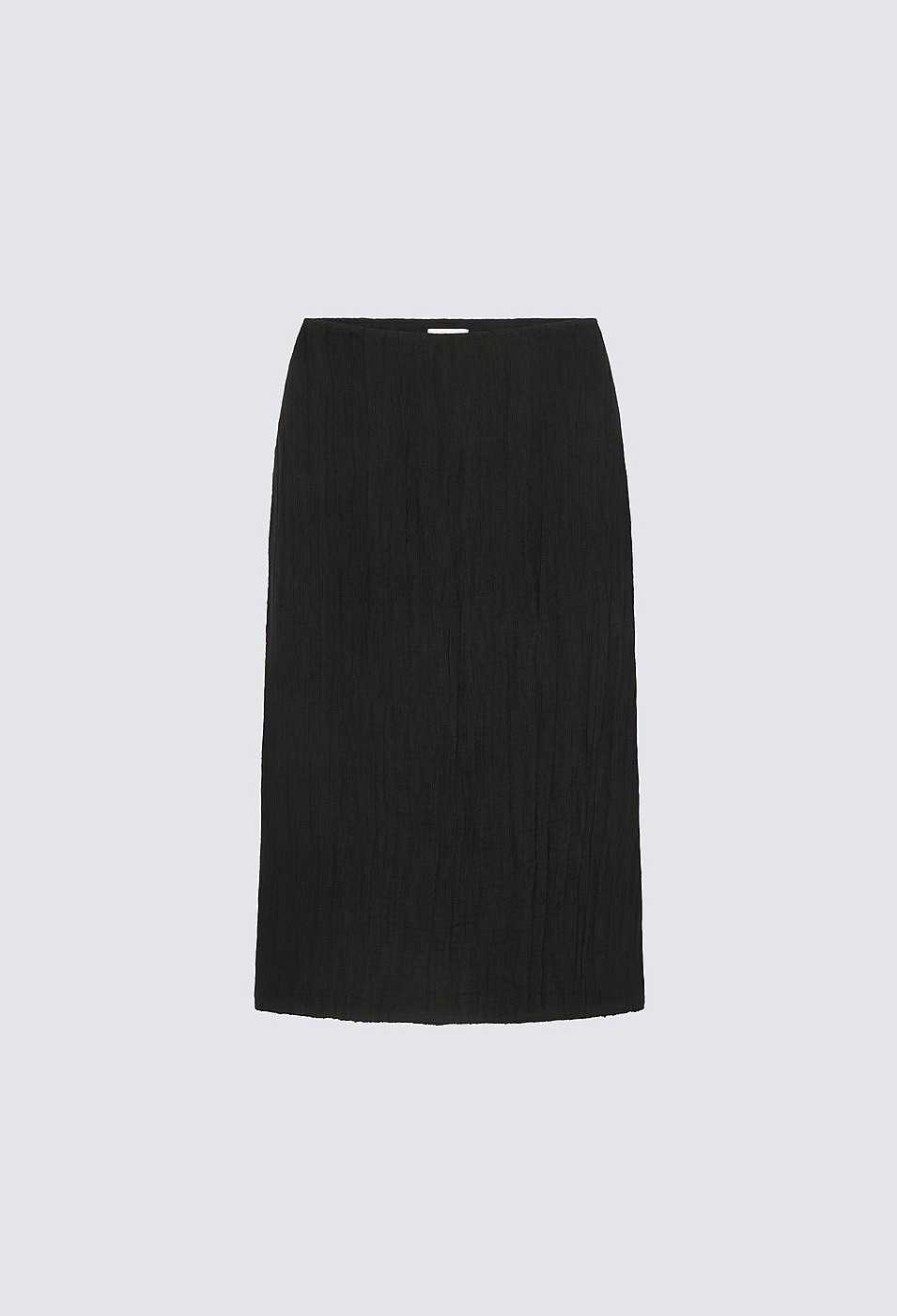 Clothing Loulou Studio | Savo Sheer Gauze Midi Skirt Black