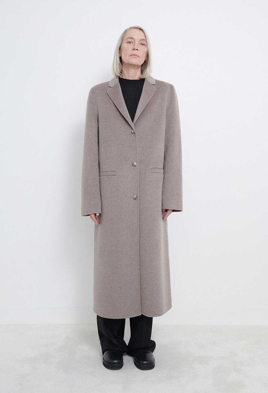 Clothing Loulou Studio | Mill Wool Cashmere Coat Beige Melange