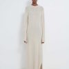 Clothing Loulou Studio | Bisha Cashmere Blend Dress Cream