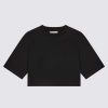 Essentials Loulou Studio | Gupo Cropped Organic Cotton T-Shirt Black