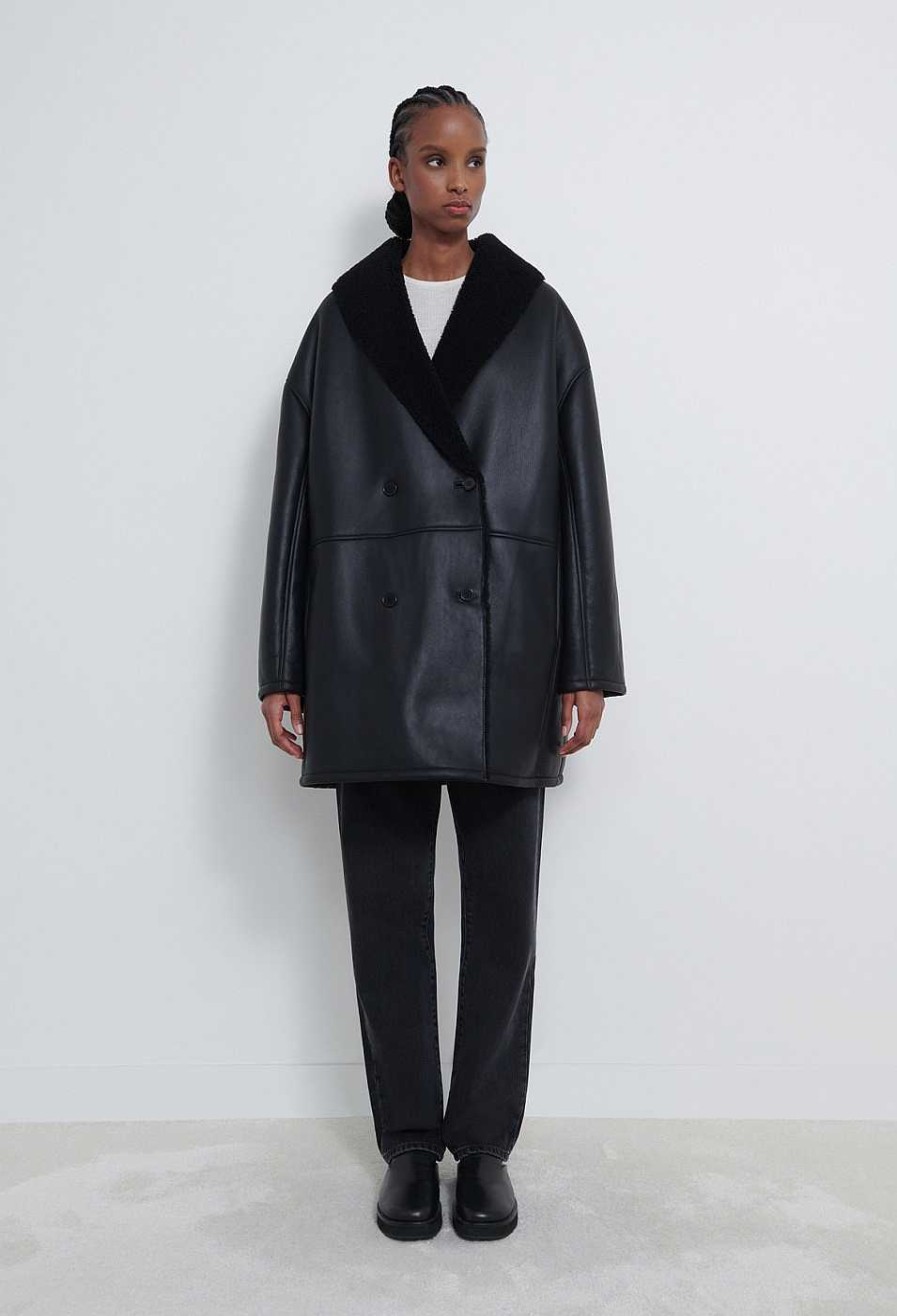 Clothing Loulou Studio | Namo Shearling Coat Black