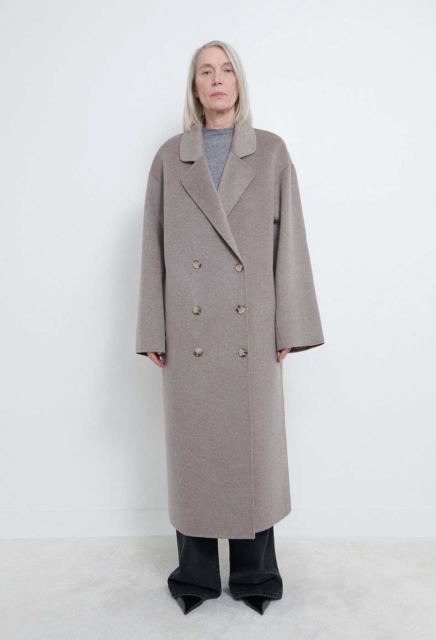 Essentials Loulou Studio | Borneo Wool And Cashmere Coat Beige Melange