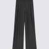 Clothing Loulou Studio | Siaro Fluid Satin Wide-Leg Trousers Grey Anthracite