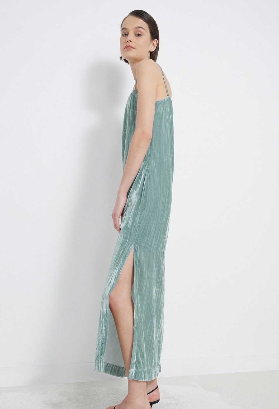 Clothing Loulou Studio | Etinas Crushed Velvet Dress Aqua