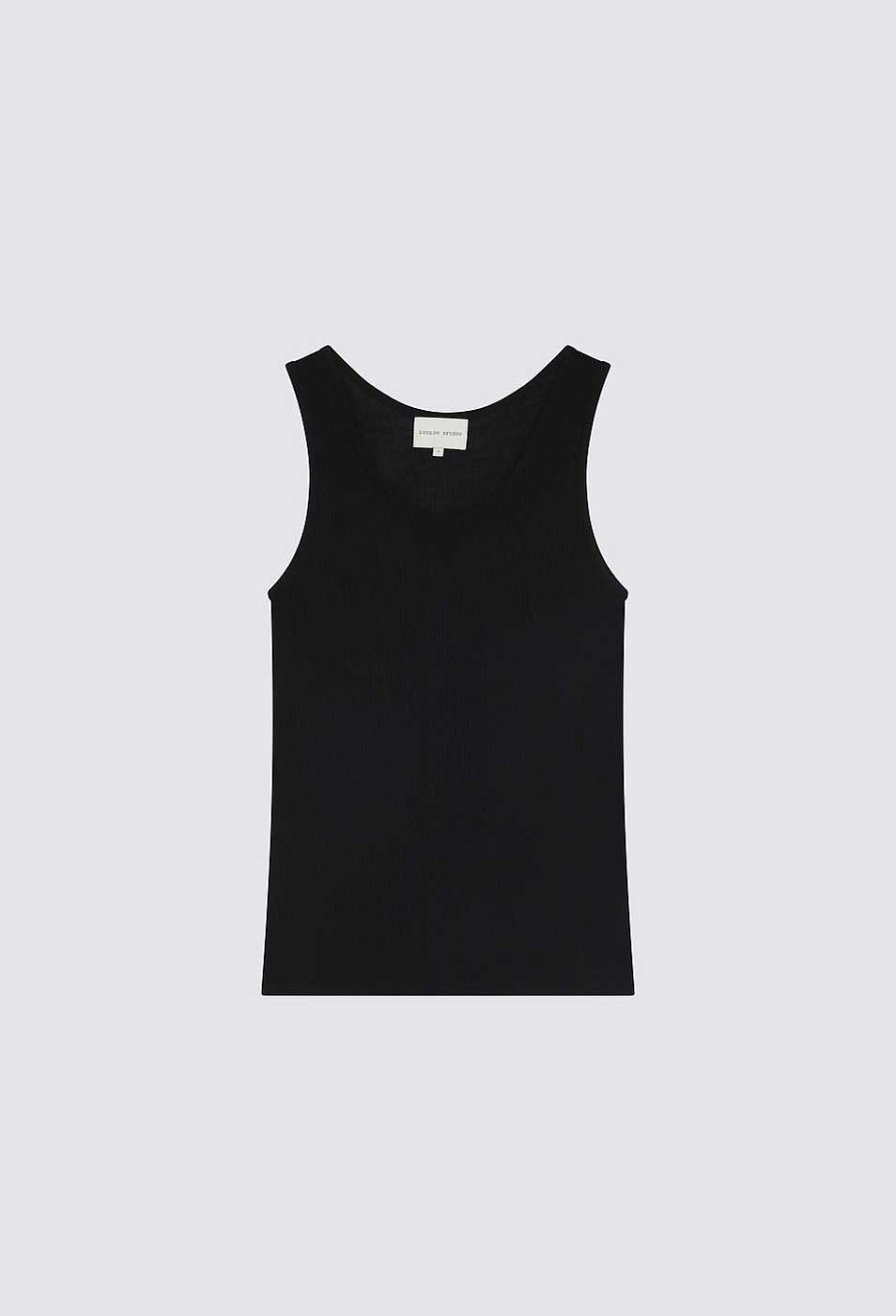 Essentials Loulou Studio | Alicudi Knitted Tank Top Black