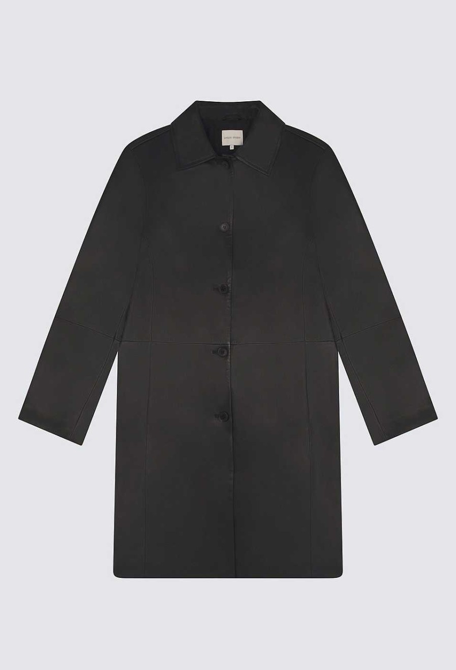 Clothing Loulou Studio | Uvon Leather Coat Black