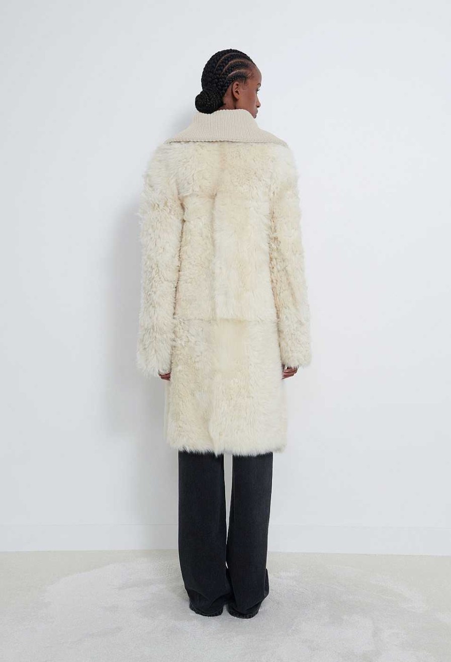 Clothing Loulou Studio | Orso Shearling And Knit Coat Vanilla