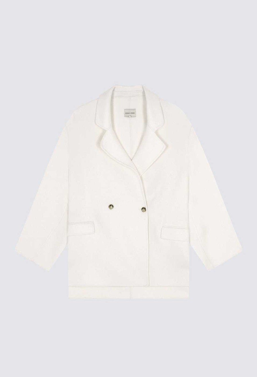 Clothing Loulou Studio | Lina Wool Cashmere Pea Coat Ivory