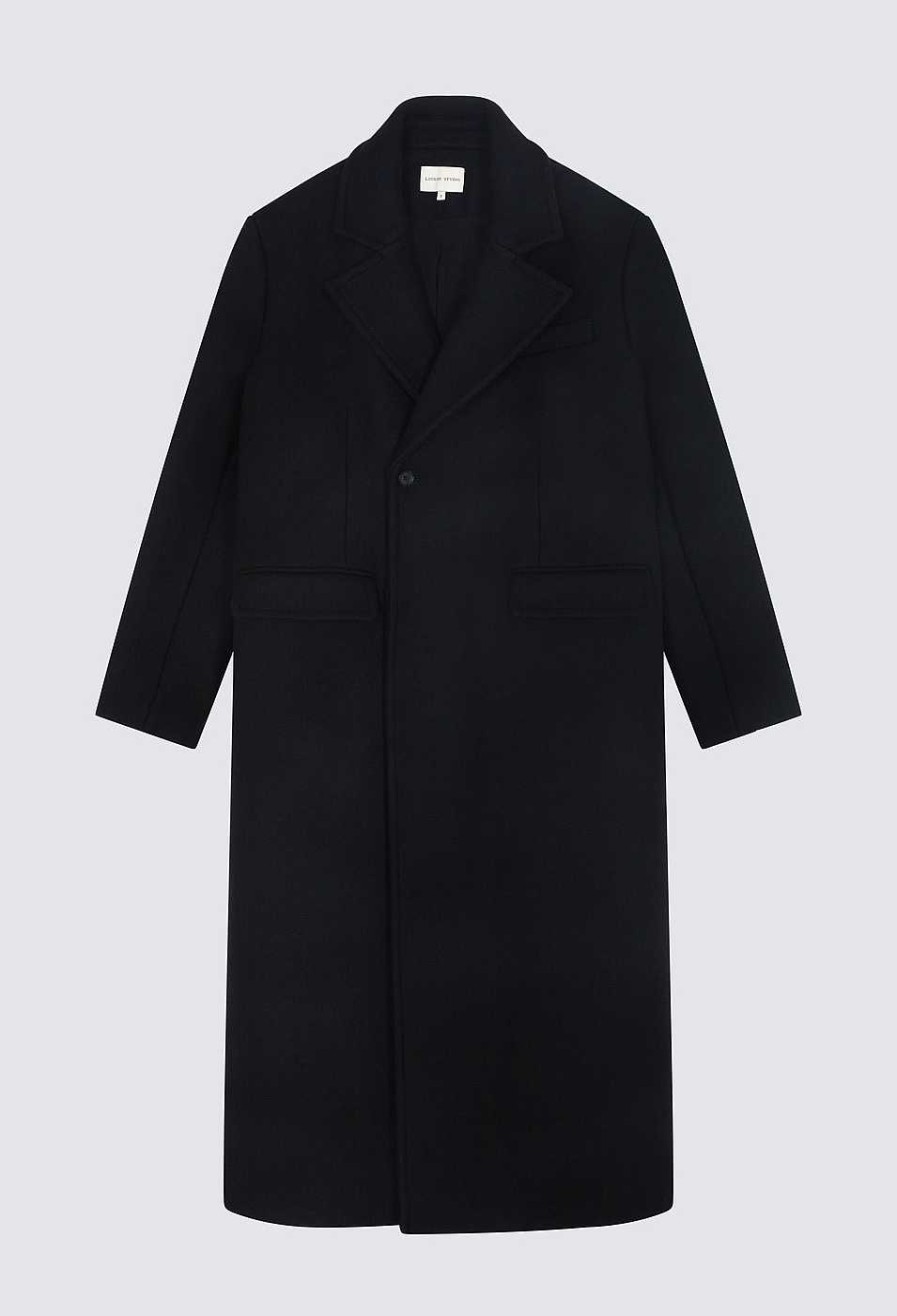 Clothing Loulou Studio | Vido Flannel Twill Coat Black