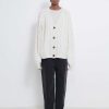 Clothing Loulou Studio | Kuma Cable Knit Wool Cashmere Cardigan Ivory