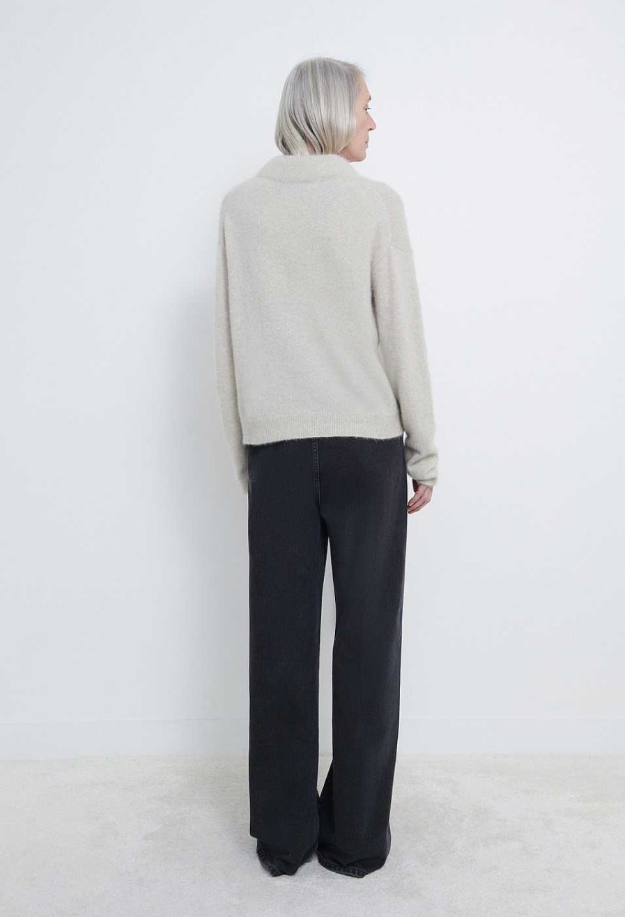 Clothing Loulou Studio | Tala V Neck Wool Blend Sweater Stone