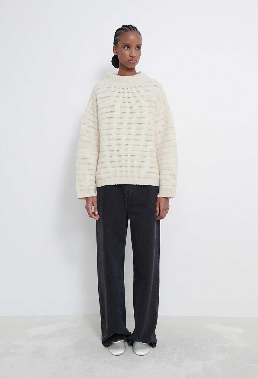 Clothing Loulou Studio | Calto Textured Wool Blend Sweater Ivory