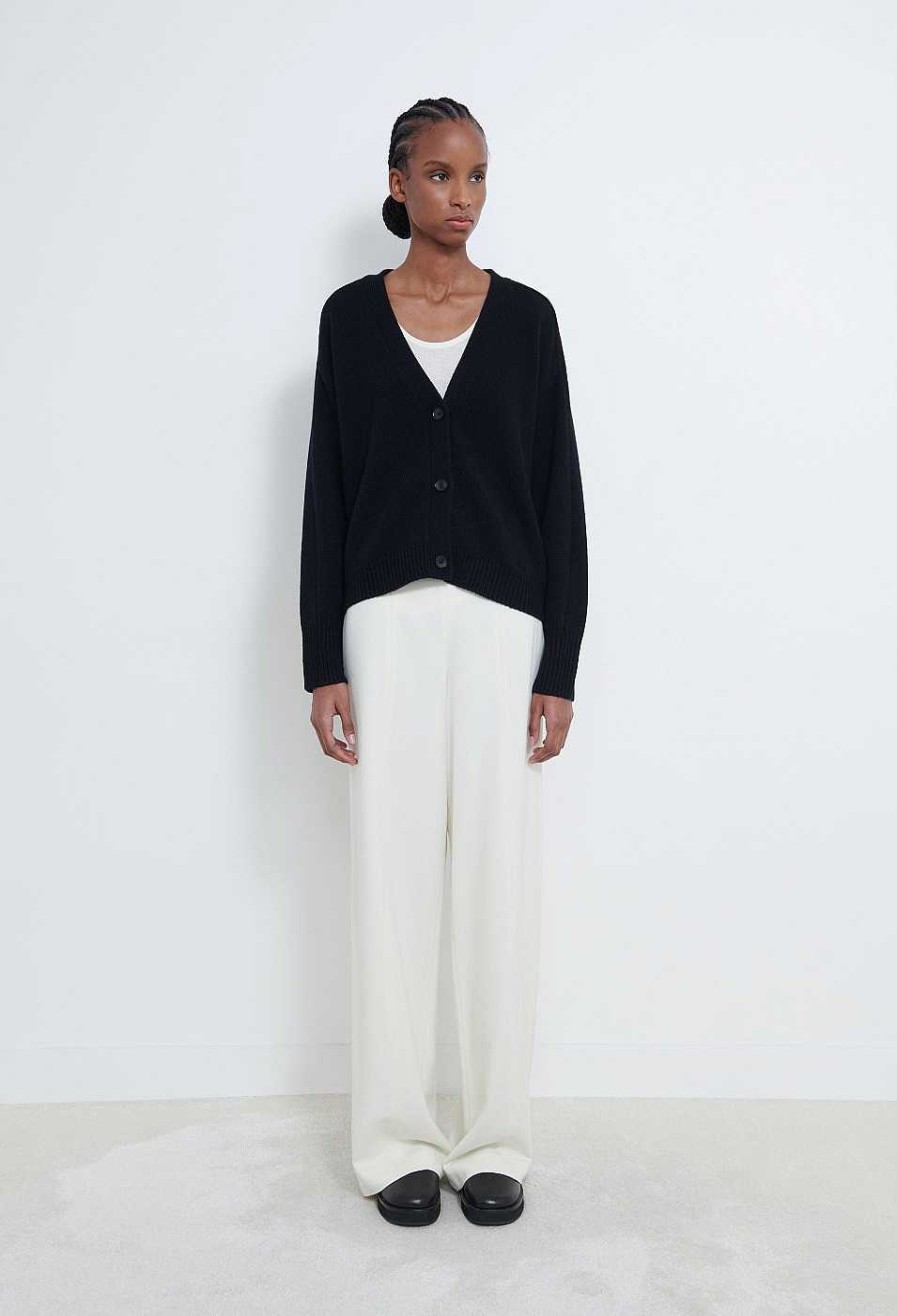 Clothing Loulou Studio | Zanzibar Wool And Cashmere Cardigan Black