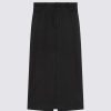 Clothing Loulou Studio | Vato Wool Twill Long Skirt Black Stripes