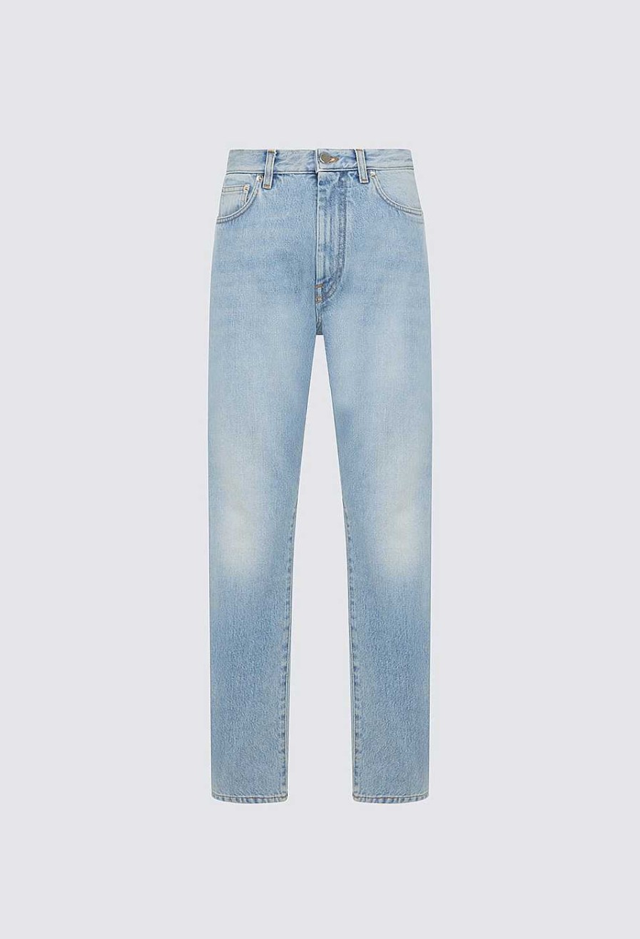 Essentials Loulou Studio | Wular Straight Denim Pants Washed Light Blue