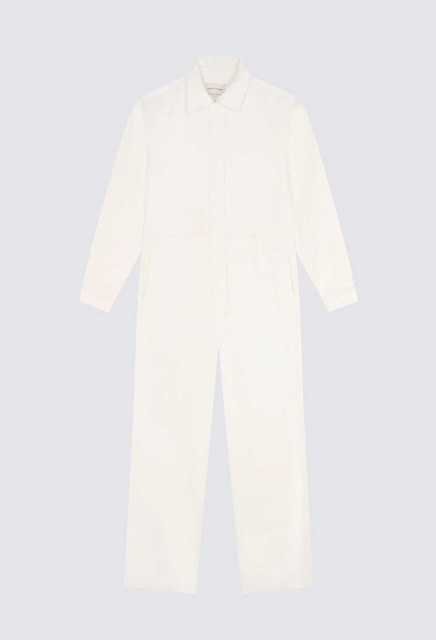 Clothing Loulou Studio | Panay Organic Denim Jumpsuit Ivory