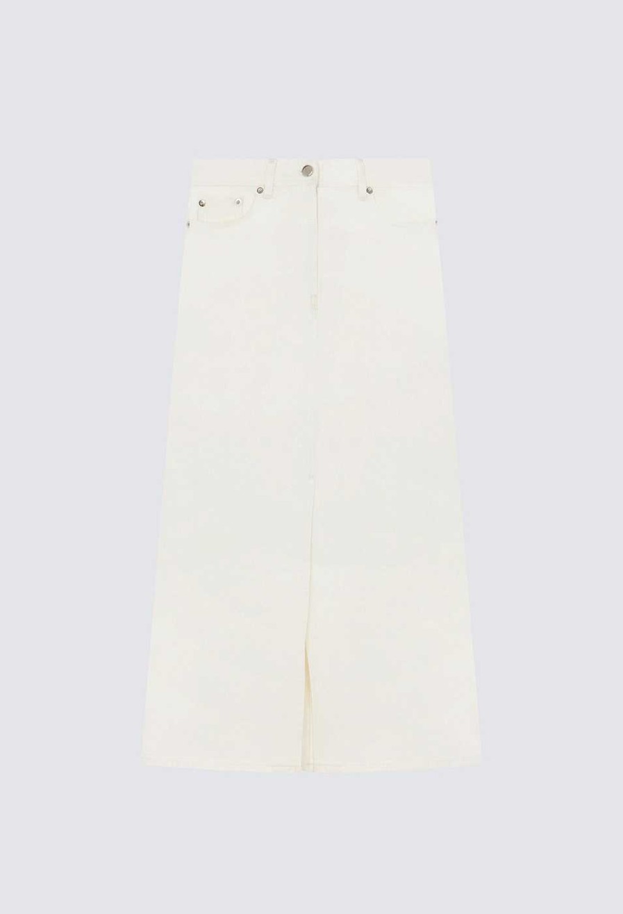 Clothing Loulou Studio | Rona Organic Denim Midi Skirt Ivory