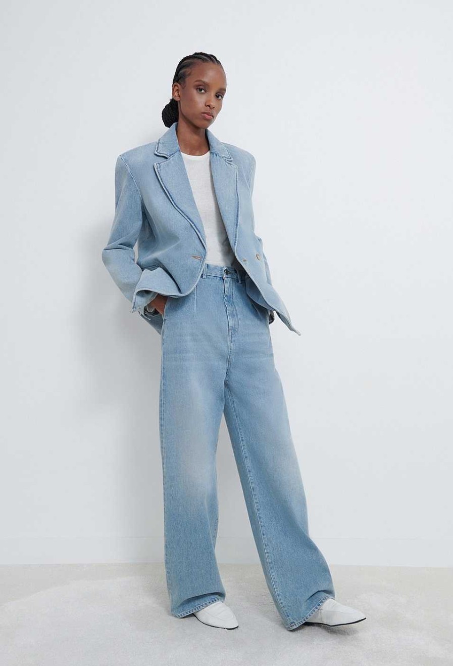 Clothing Loulou Studio | Mani Organic Denim Blazer Washed Light Blue