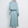 Clothing Loulou Studio | Lonna Satin Trench Coat Aqua