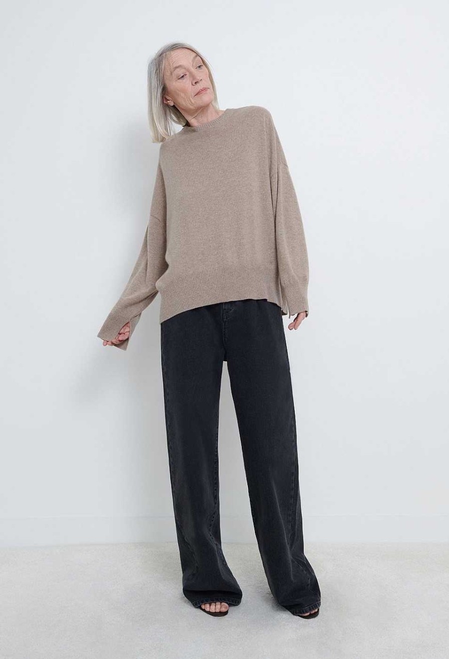 Essentials Loulou Studio | Anaa Cashmere Sweater Beige Melange