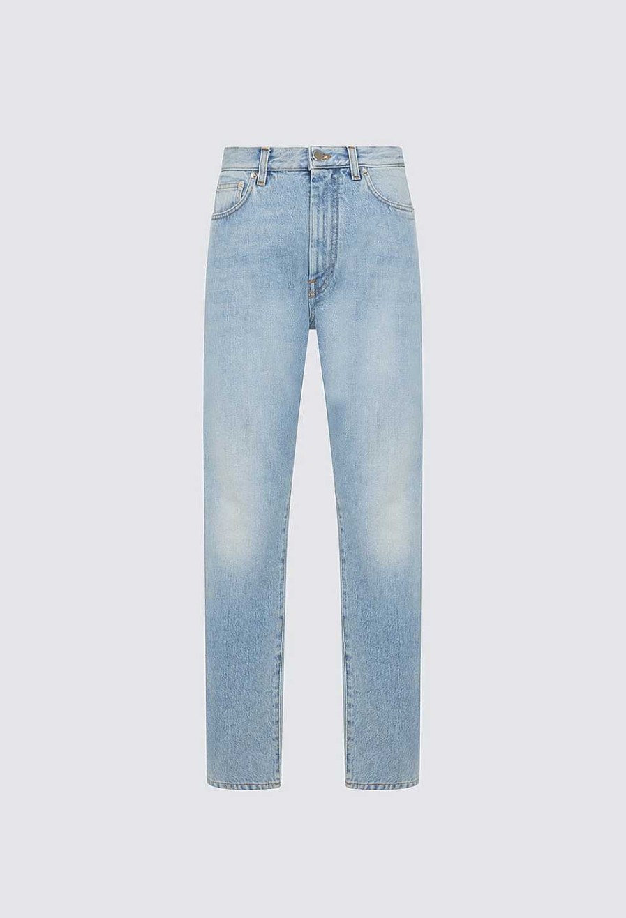 Essentials Loulou Studio | Wular Straight Denim Pants Washed Light Blue