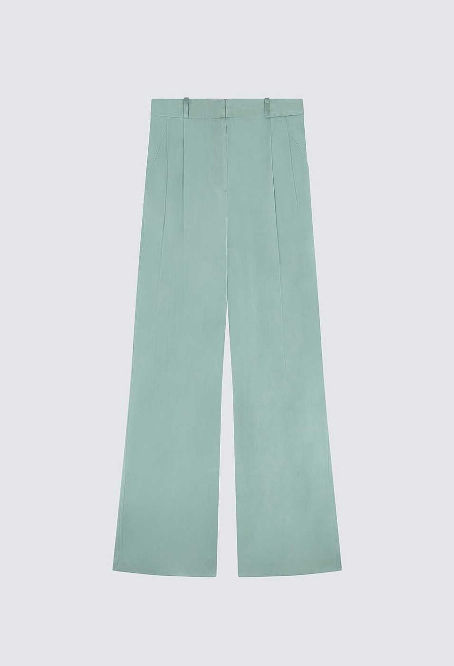 Clothing Loulou Studio | Ross Satin Wide-Leg Trousers Aqua