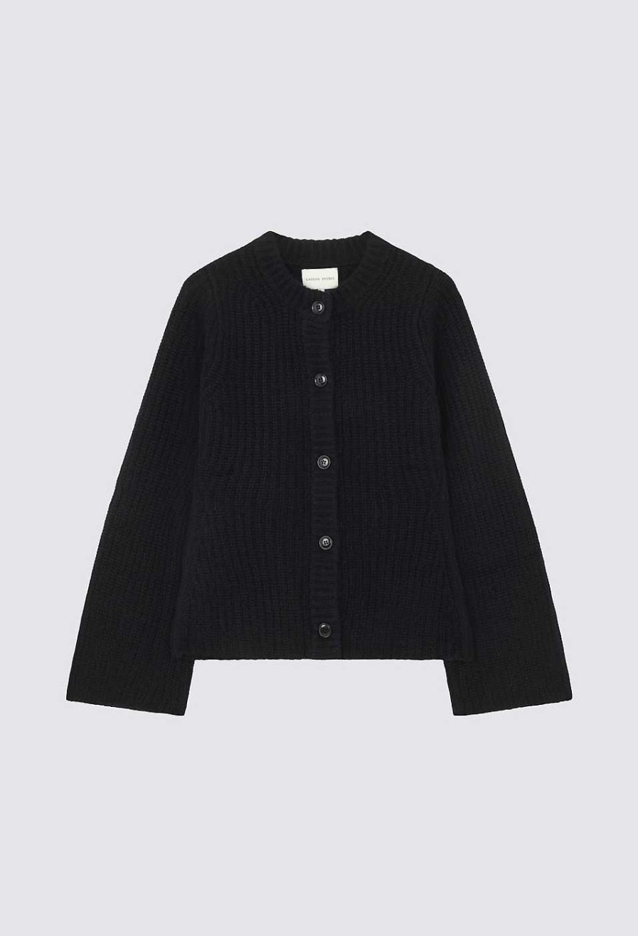 Clothing Loulou Studio | Rasa Cashmere Cardigan Black