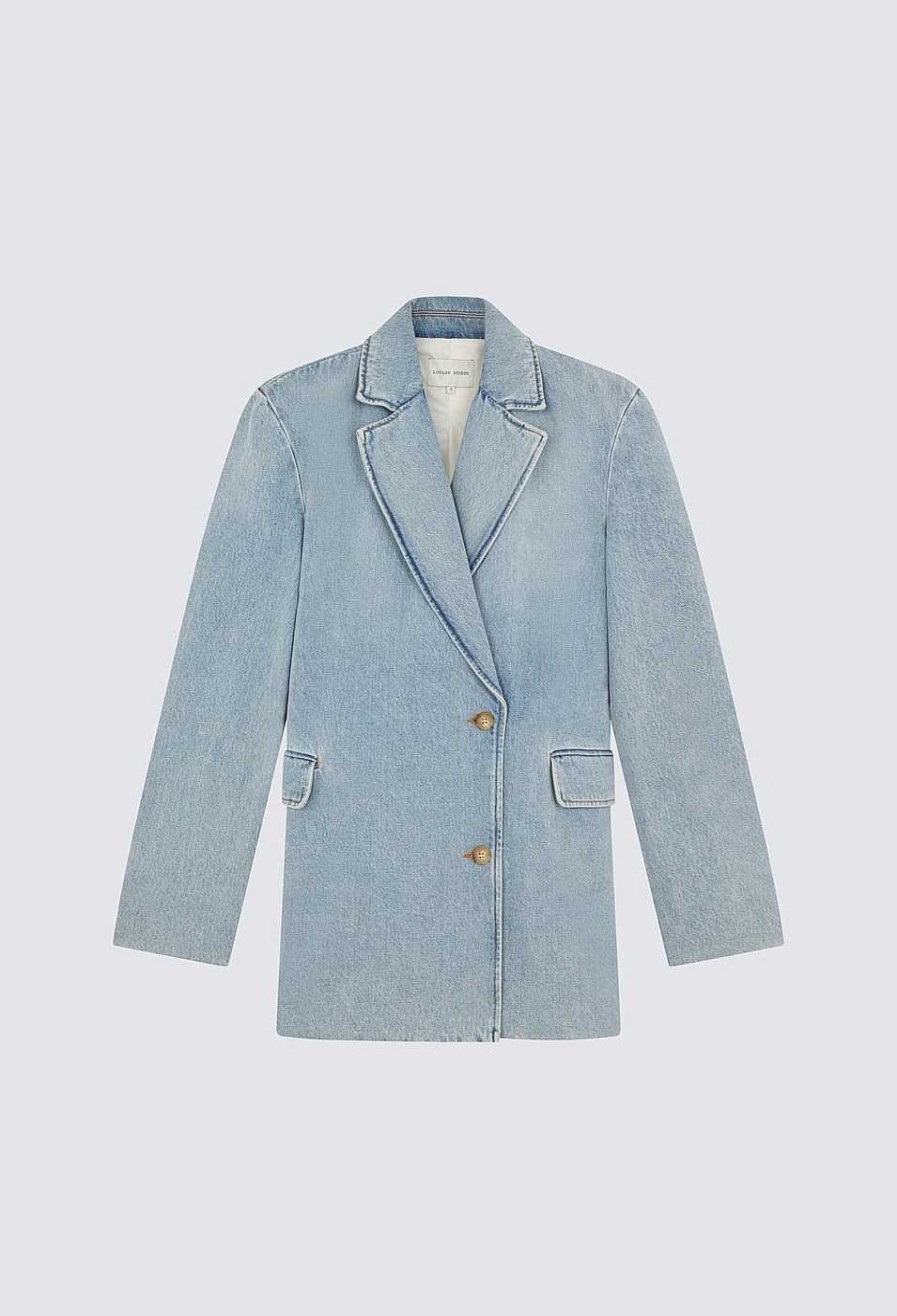 Clothing Loulou Studio | Mani Organic Denim Blazer Washed Light Blue