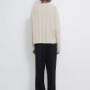 Clothing Loulou Studio | Borgan Cashmere Blend Cardigan Cream