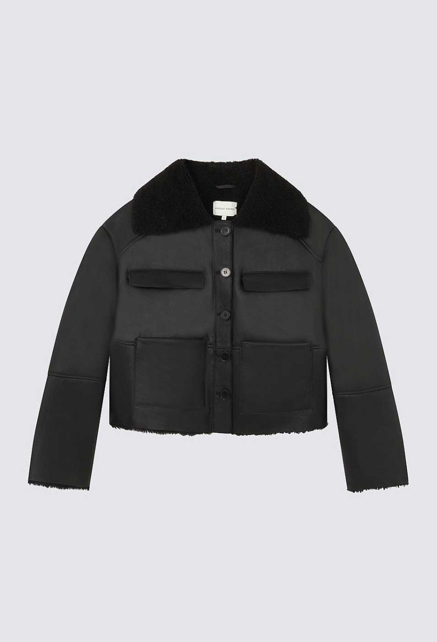 Clothing Loulou Studio | Bugur Shearling Jacket Black