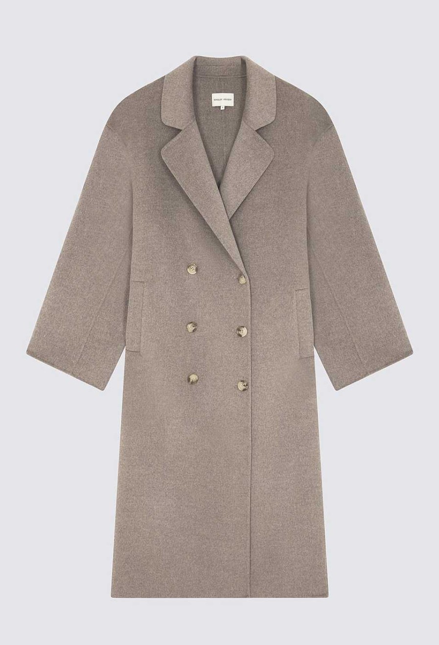 Essentials Loulou Studio | Borneo Wool And Cashmere Coat Beige Melange