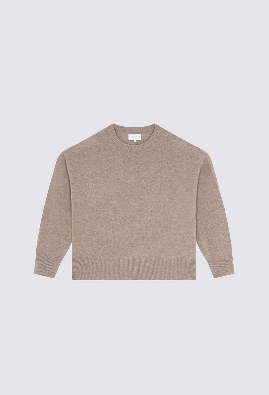 Essentials Loulou Studio | Anaa Cashmere Sweater Beige Melange