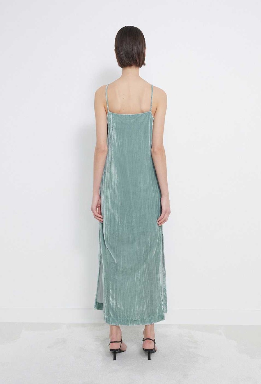 Clothing Loulou Studio | Etinas Crushed Velvet Dress Aqua