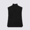 Clothing Loulou Studio | Liia Cable Knit Wool Cashmere Cape Sweater Black