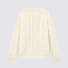 Essentials Loulou Studio | Secas Cable Knit Wool Cashmere Sweater Ivory