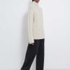 Clothing Loulou Studio | Donna Mock Neck Cashmere Blend Sweater Cream