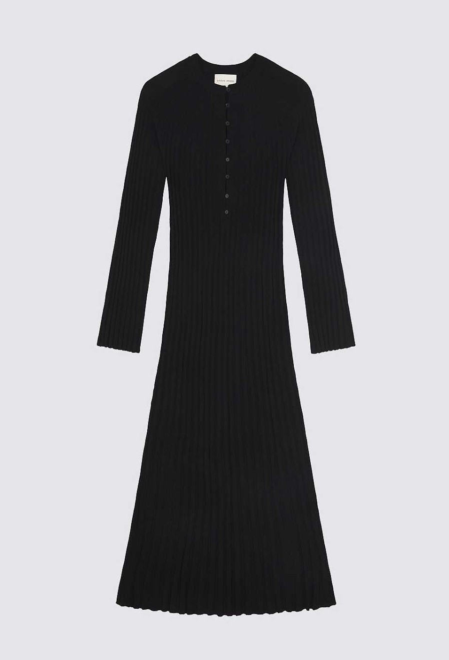 Clothing Loulou Studio | Nosaro Buttoned Wool Dress Black