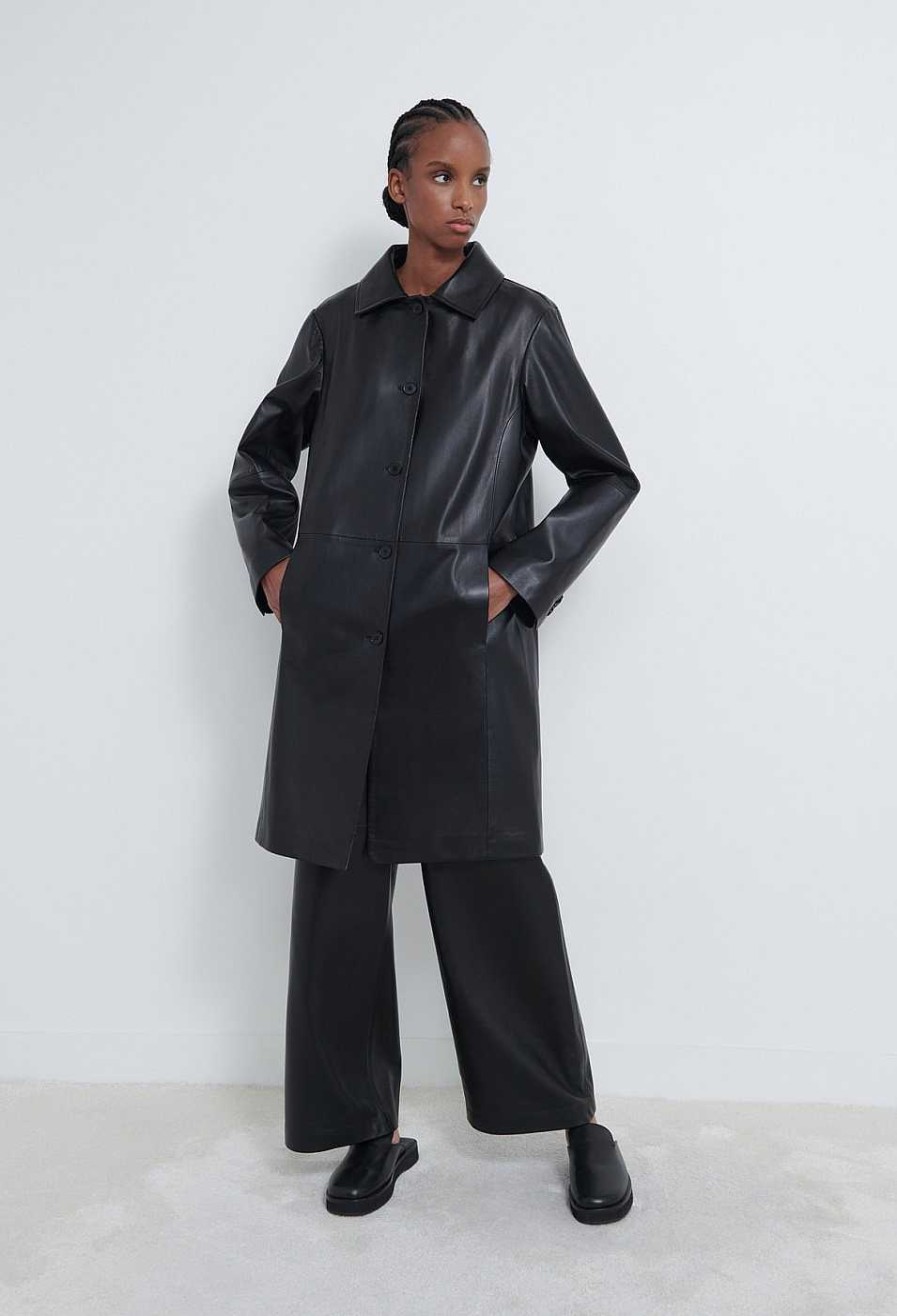 Clothing Loulou Studio | Uvon Leather Coat Black