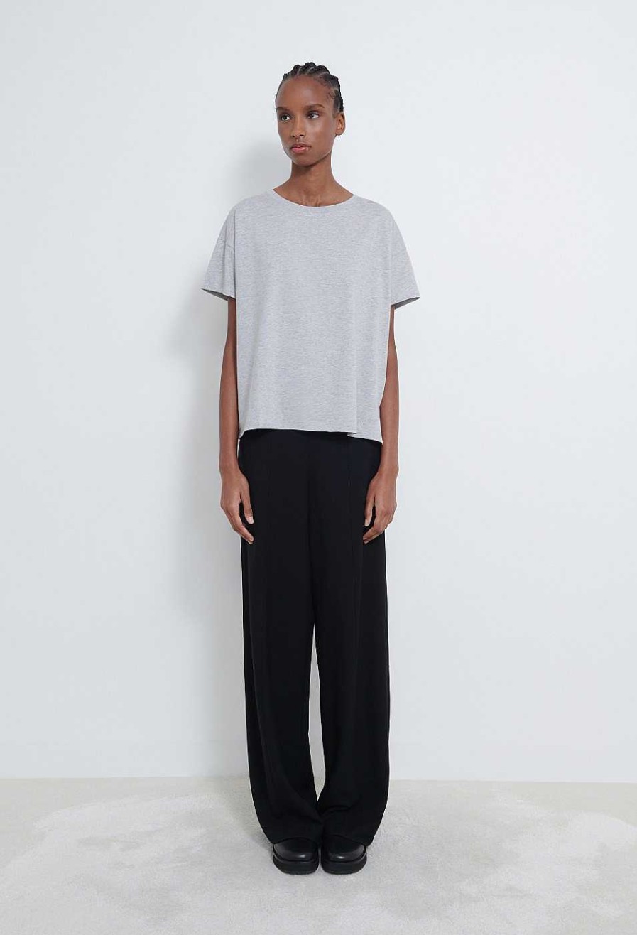 Clothing Loulou Studio | Basiluzzo Oversized Organic Cotton T-Shirt Grey Melange