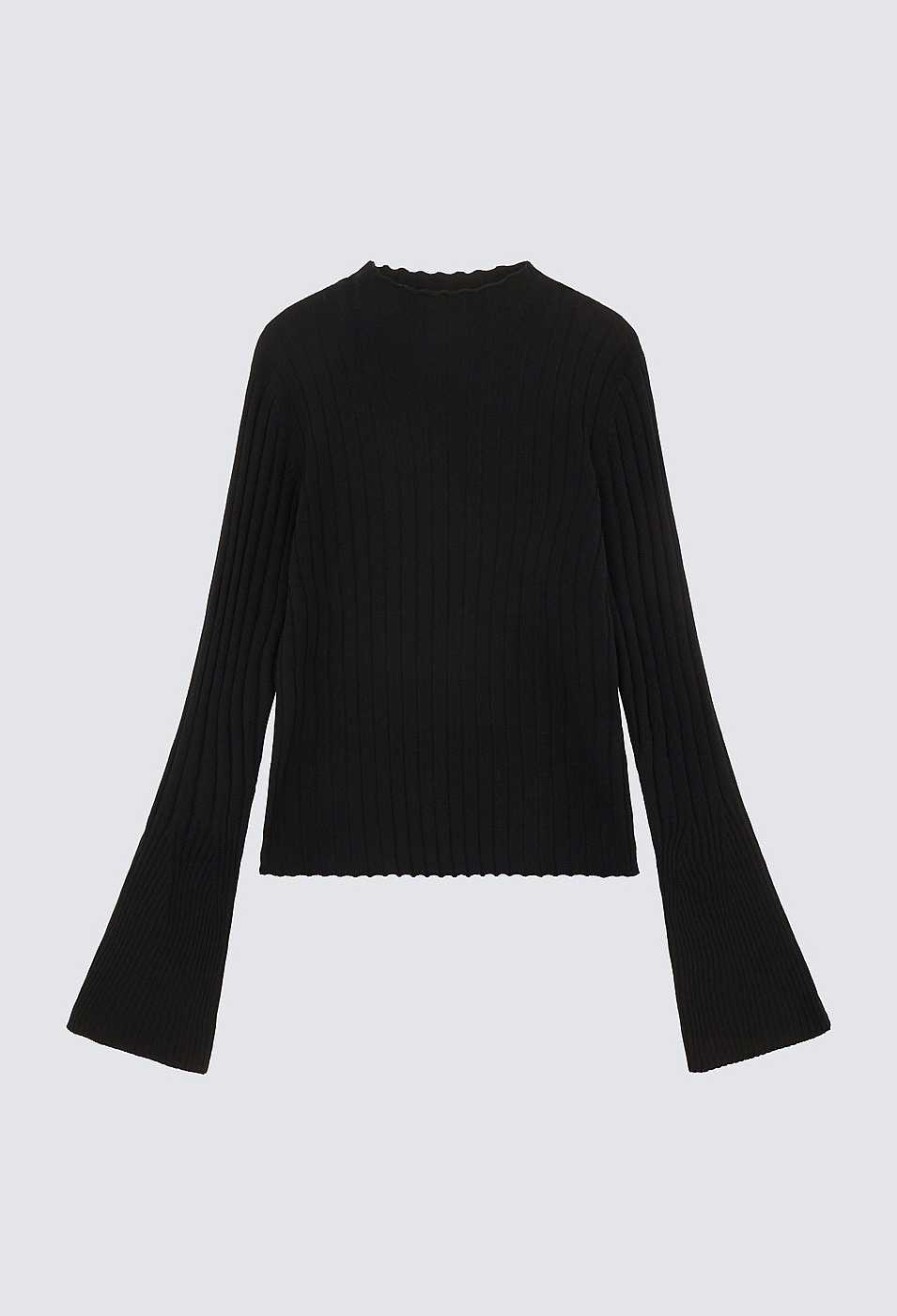 Clothing Loulou Studio | Anda Wool Blend Top Black