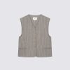 Clothing Loulou Studio | Smith Pinstripe Flannel Vest Beige Stripes