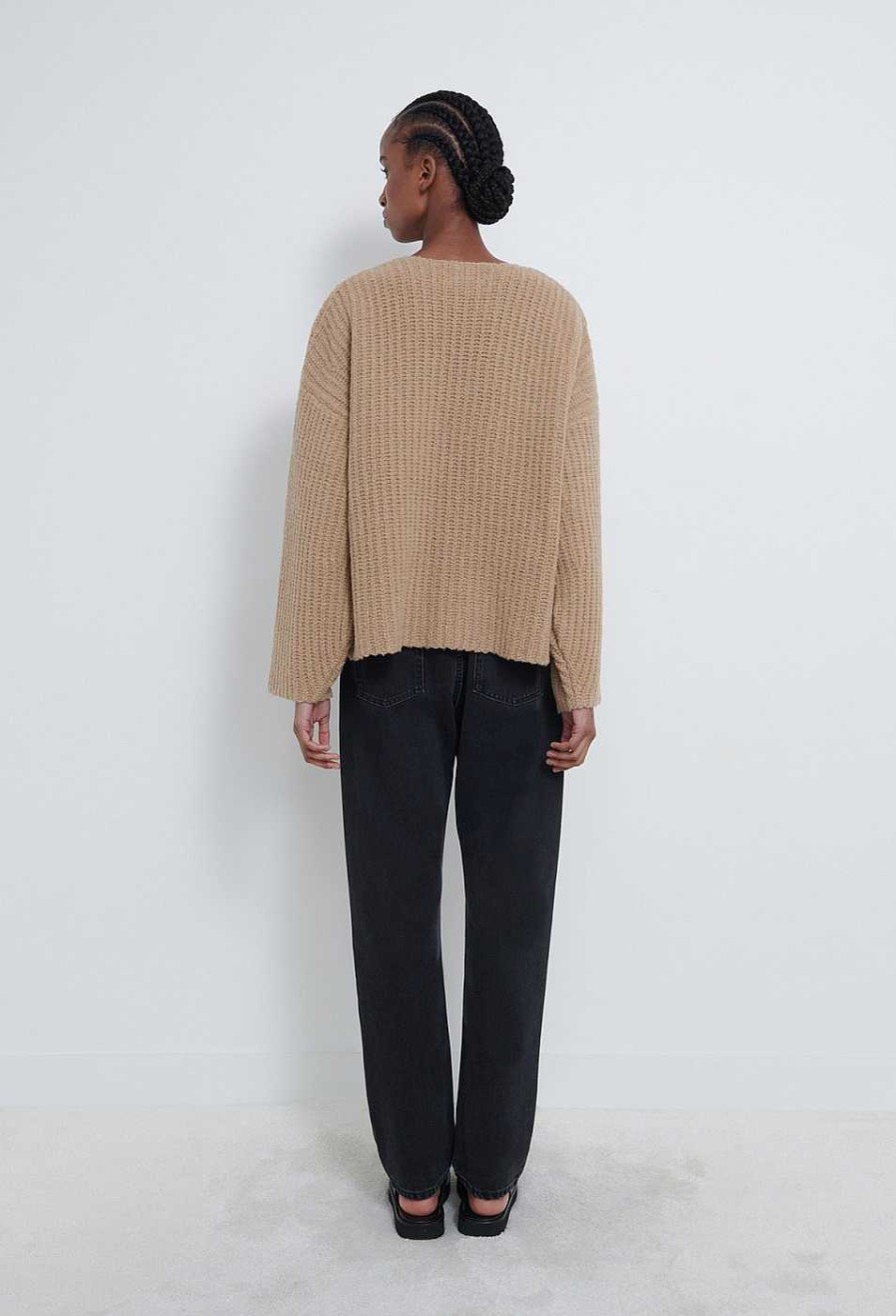 Clothing Loulou Studio | Lola Textured Wool Blend Sweater Beige