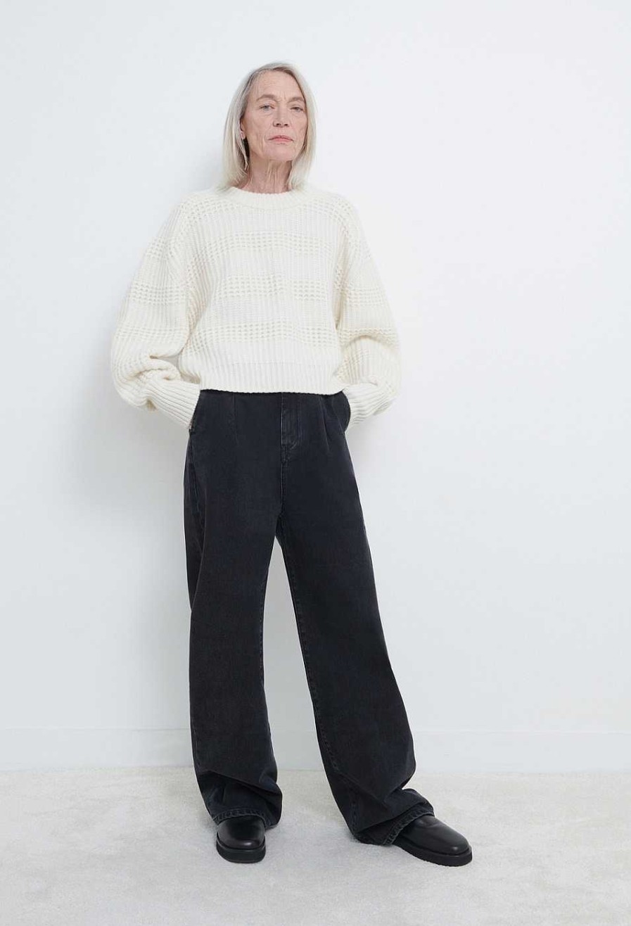 Clothing Loulou Studio | Duba Textured Cashmere Sweater Ivory