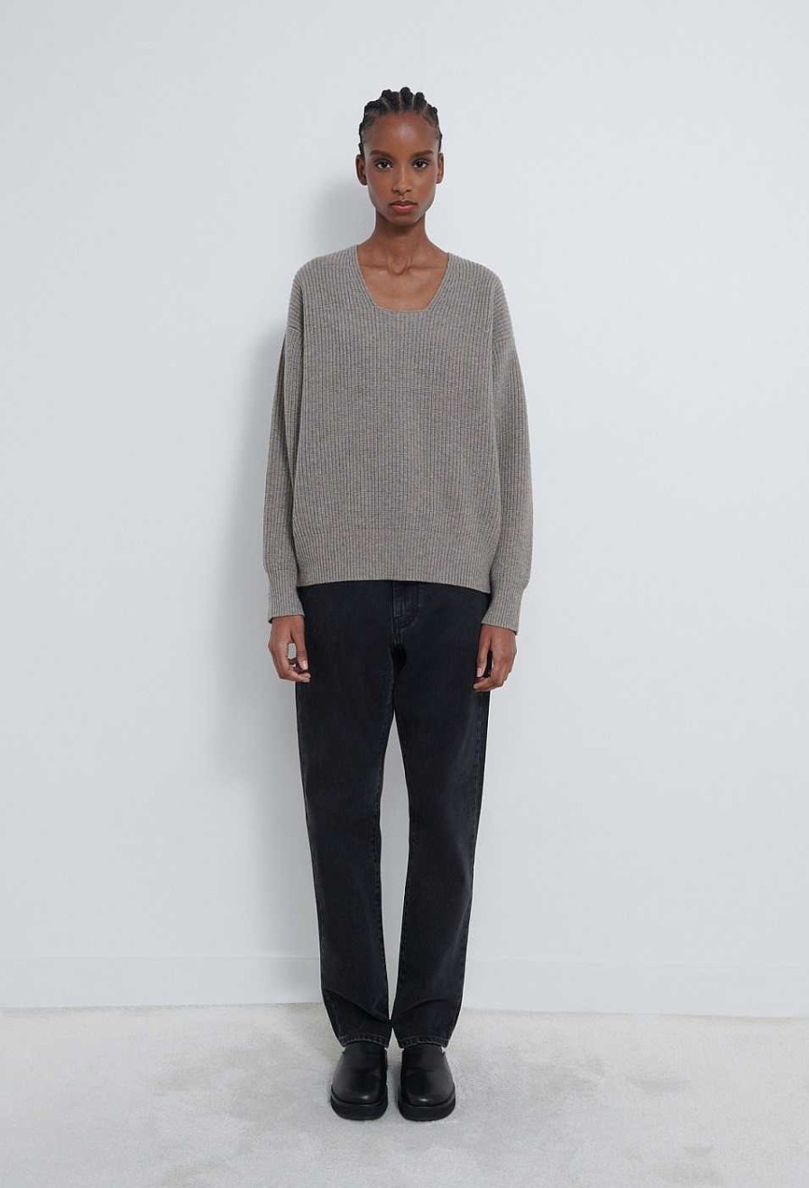 Clothing Loulou Studio | Nador Oversized Wool Cashmere Sweater Ashes Melange