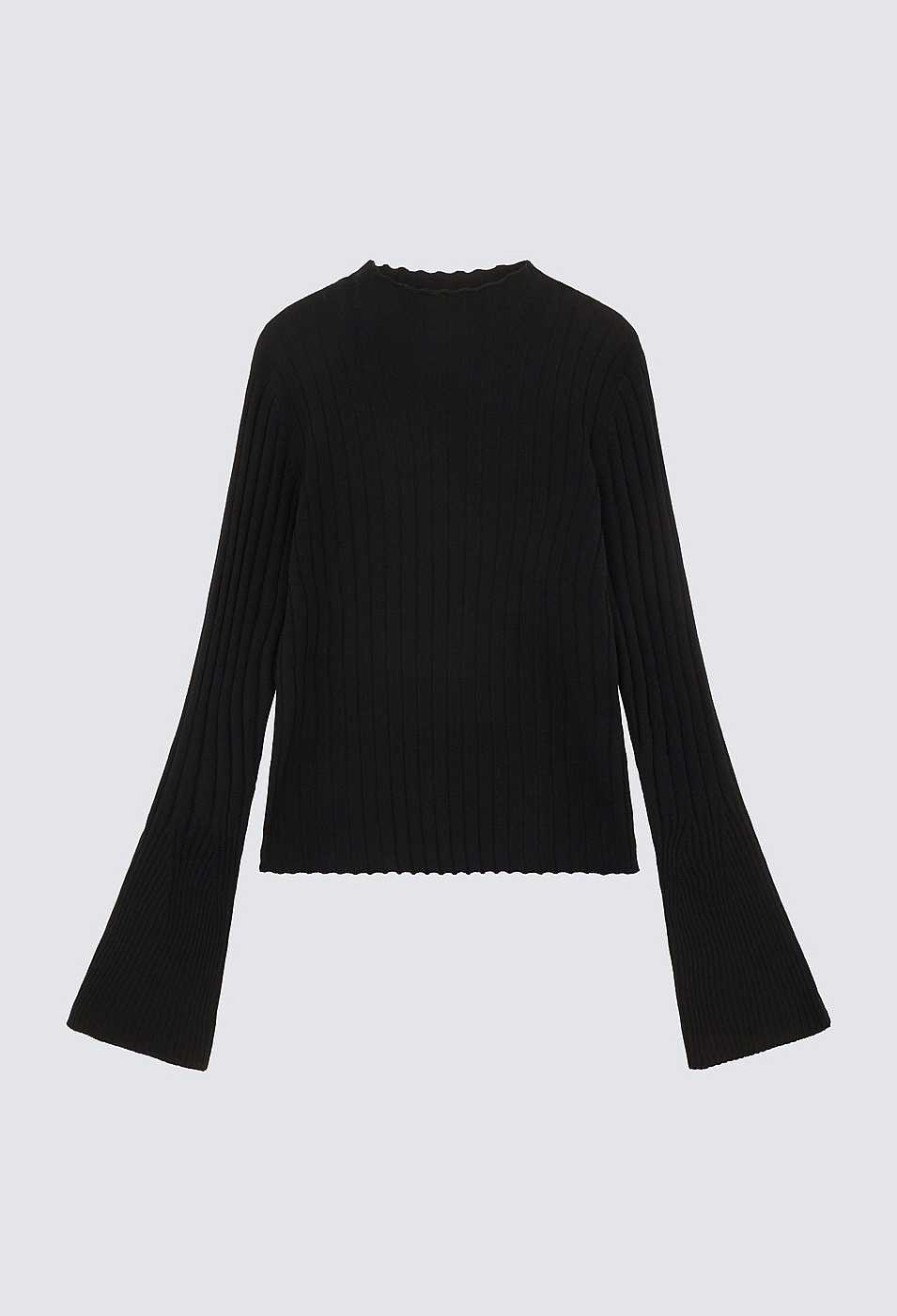 Clothing Loulou Studio | Anda Wool Blend Top Black