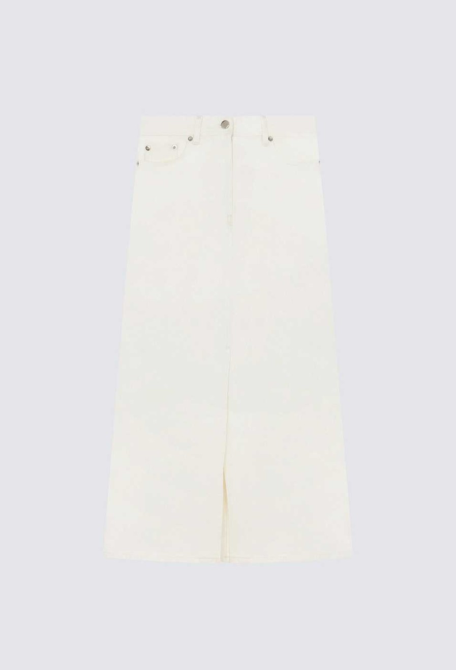 Clothing Loulou Studio | Rona Organic Denim Midi Skirt Ivory