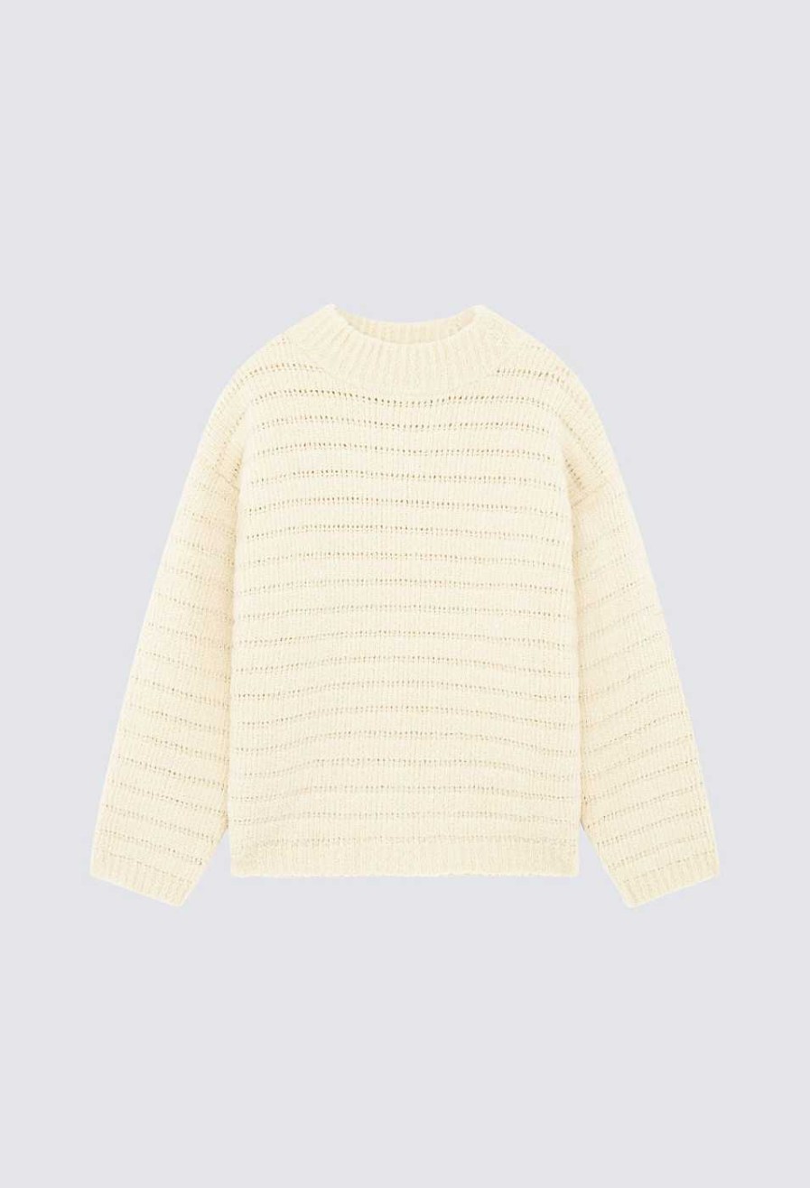 Clothing Loulou Studio | Calto Textured Wool Blend Sweater Ivory