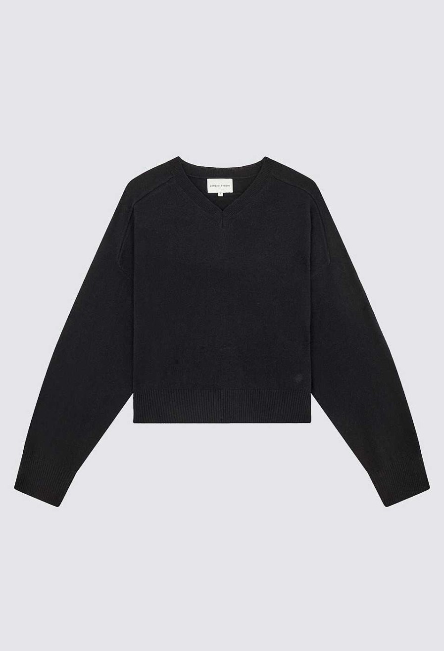 Essentials Loulou Studio | Emsalo V Neck Cashmere Sweater Black