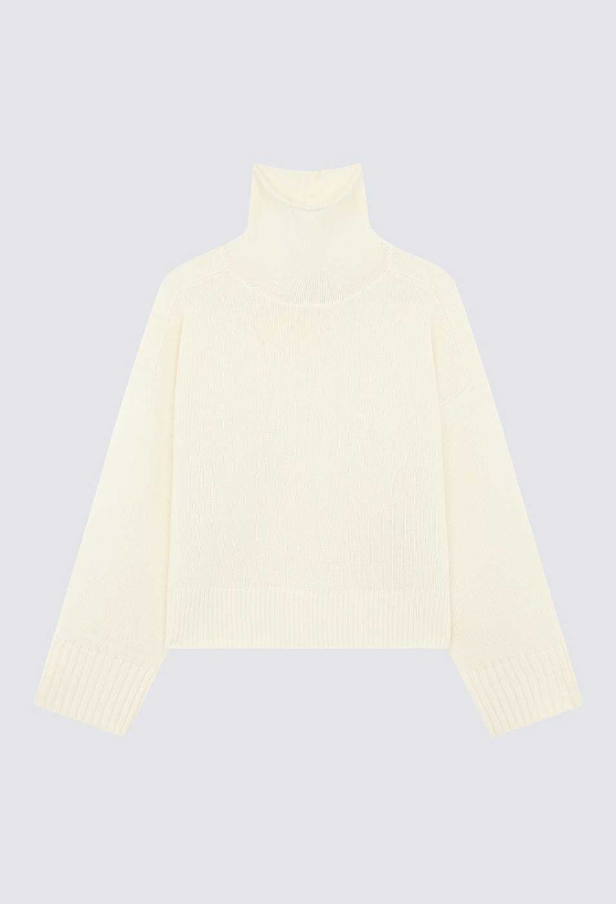 Clothing Loulou Studio | Stintino Turtleneck Wool Cashmere Sweater Ivory