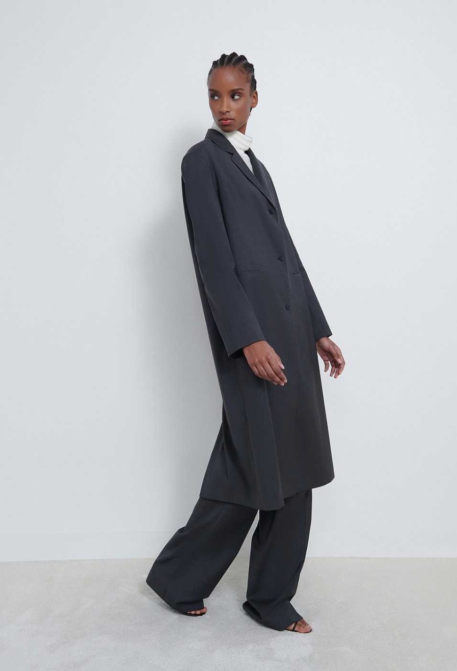 Clothing Loulou Studio | Tido Wool Coat Grey Anthracite